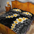 Black Tropical Plumeria With Galaxy Polynesian Art Quilt Bed Set