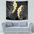 Black Tropical Plumeria With Galaxy Polynesian Art Tapestry