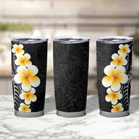 Black Tropical Plumeria With Galaxy Polynesian Art Tumbler Cup LT14 - Polynesian Pride