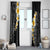 Black Tropical Plumeria With Galaxy Polynesian Art Window Curtain