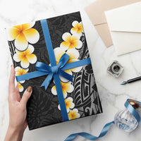 Black Polynesia Wrapping Paper Plumeria Tropical Leaves With Galaxy Polynesian Art LT14 - Polynesian Pride