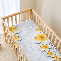 White Tropical Plumeria With Galaxy Polynesian Art Baby Bed Cover LT14 - Polynesian Pride