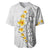 White Tropical Plumeria With Galaxy Polynesian Art Baseball Jersey