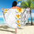 White Tropical Plumeria With Galaxy Polynesian Art Beach Blanket