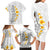 White Tropical Plumeria With Galaxy Polynesian Art Family Matching Long Sleeve Bodycon Dress and Hawaiian Shirt