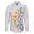 White Tropical Plumeria With Galaxy Polynesian Art Family Matching Long Sleeve Bodycon Dress and Hawaiian Shirt