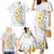 White Tropical Plumeria With Galaxy Polynesian Art Family Matching Mermaid Dress and Hawaiian Shirt