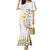 White Tropical Plumeria With Galaxy Polynesian Art Family Matching Mermaid Dress and Hawaiian Shirt