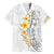 White Tropical Plumeria With Galaxy Polynesian Art Family Matching Off Shoulder Maxi Dress and Hawaiian Shirt