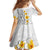 White Tropical Plumeria With Galaxy Polynesian Art Family Matching Off Shoulder Short Dress and Hawaiian Shirt