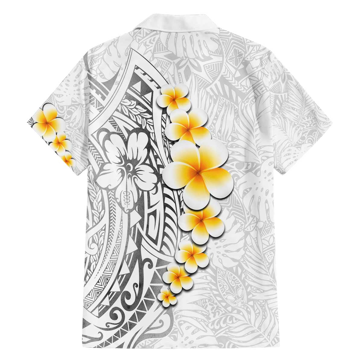 White Tropical Plumeria With Galaxy Polynesian Art Family Matching Puletasi and Hawaiian Shirt LT14 - Polynesian Pride