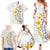 White Tropical Plumeria With Galaxy Polynesian Art Family Matching Summer Maxi Dress and Hawaiian Shirt