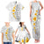 White Tropical Plumeria With Galaxy Polynesian Art Family Matching Tank Maxi Dress and Hawaiian Shirt