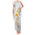 White Tropical Plumeria With Galaxy Polynesian Art Family Matching Tank Maxi Dress and Hawaiian Shirt