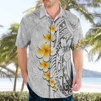 White Tropical Plumeria With Galaxy Polynesian Art Hawaiian Shirt LT14 - Polynesian Pride