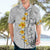 White Tropical Plumeria With Galaxy Polynesian Art Hawaiian Shirt