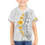 White Tropical Plumeria With Galaxy Polynesian Art Kid Hawaiian Shirt