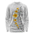 White Tropical Plumeria With Galaxy Polynesian Art Long Sleeve Shirt