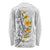 White Tropical Plumeria With Galaxy Polynesian Art Long Sleeve Shirt