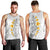 White Tropical Plumeria With Galaxy Polynesian Art Men Tank Top