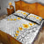 White Tropical Plumeria With Galaxy Polynesian Art Quilt Bed Set