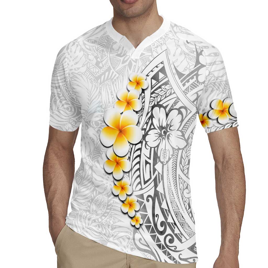White Tropical Plumeria With Galaxy Polynesian Art Rugby Jersey LT14 - Polynesian Pride