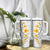 White Tropical Plumeria With Galaxy Polynesian Art Tumbler With Handle