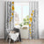 White Tropical Plumeria With Galaxy Polynesian Art Window Curtain