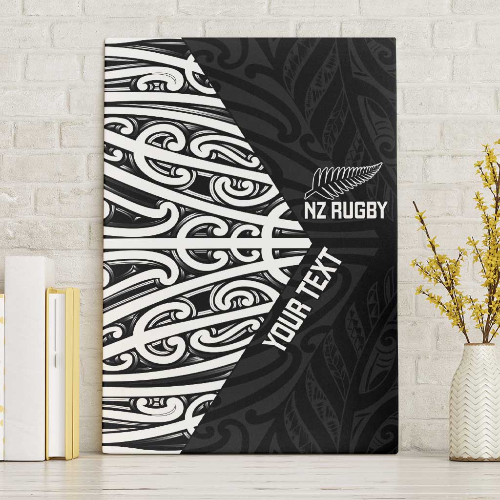 New Zealand Silver Fern Rugby Custom Canvas Wall Art Maori Koru Go Black Fern - Polynesian Pride