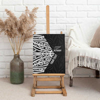 New Zealand Silver Fern Rugby Custom Canvas Wall Art Maori Koru Go Black Fern - Polynesian Pride