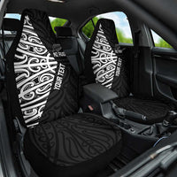 New Zealand Silver Fern Rugby Custom Car Seat Cover Maori Koru Go Black Fern - Polynesian Pride