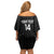 New Zealand Silver Fern Rugby Custom Family Matching Off Shoulder Short Dress and Hawaiian Shirt Maori Koru Go Black Fern - Polynesian Pride