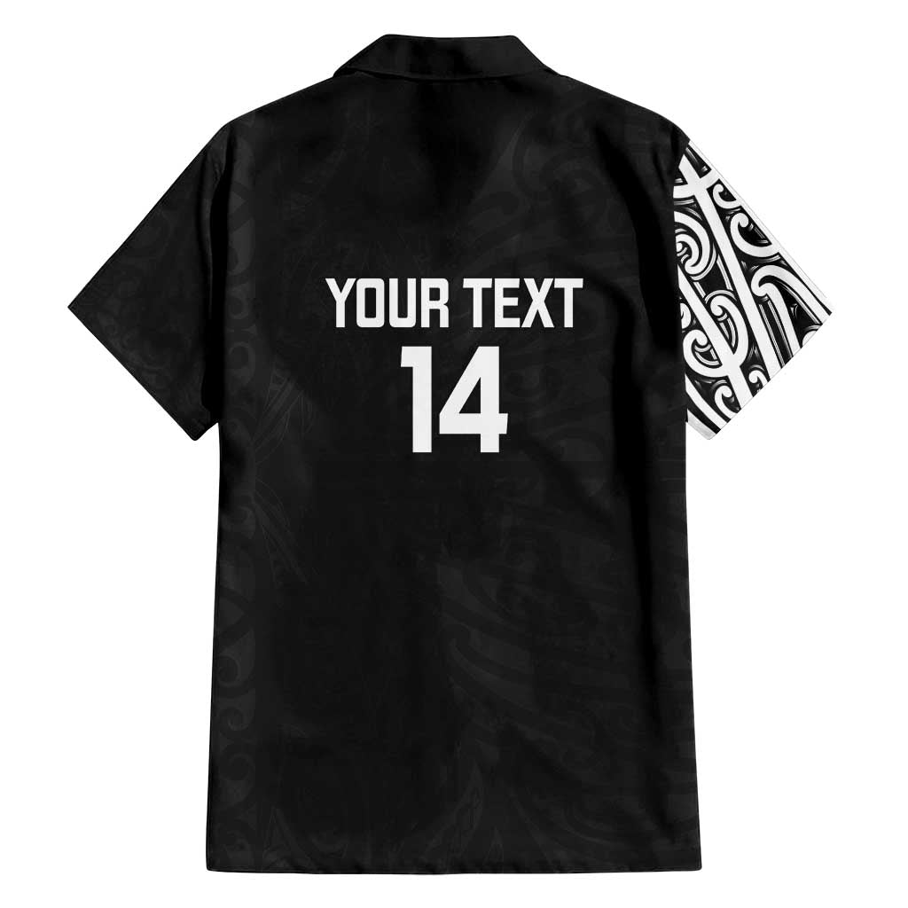 New Zealand Silver Fern Rugby Custom Family Matching Tank Maxi Dress and Hawaiian Shirt Maori Koru Go Black Fern - Polynesian Pride