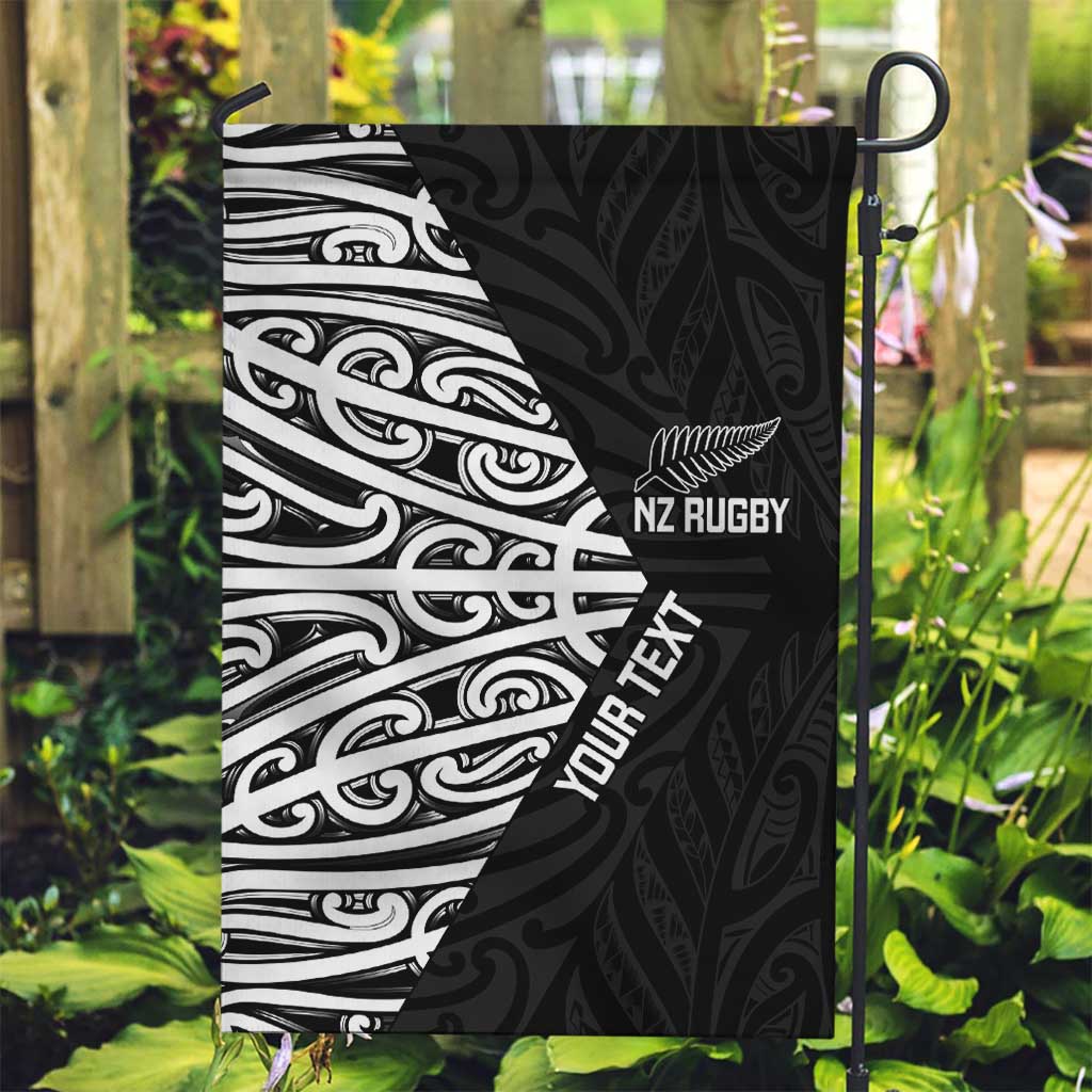 New Zealand Silver Fern Rugby Custom Garden Flag Maori Koru Go Black Fern - Polynesian Pride