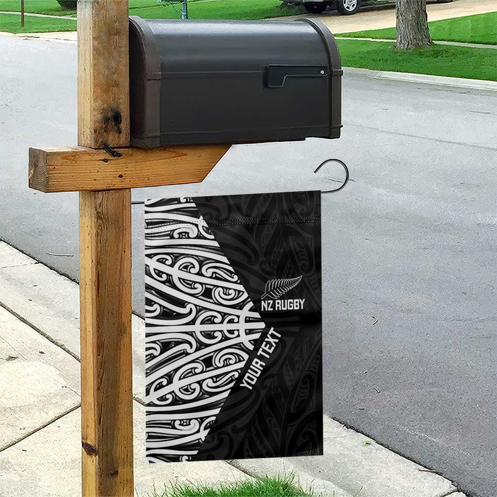 New Zealand Silver Fern Rugby Custom Garden Flag Maori Koru Go Black Fern - Polynesian Pride