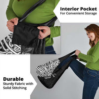 New Zealand Silver Fern Rugby Custom Grocery Bag Maori Koru Go Black Fern - Polynesian Pride