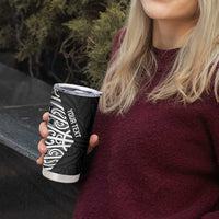 New Zealand Silver Fern Rugby Custom Tumbler Cup Maori Koru Go Black Fern - Polynesian Pride