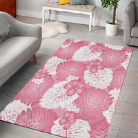 Pink Aloha Hawaii Area Rug Monstera Hibiscus Plumeria Seamless Vibes - Polynesian Pride