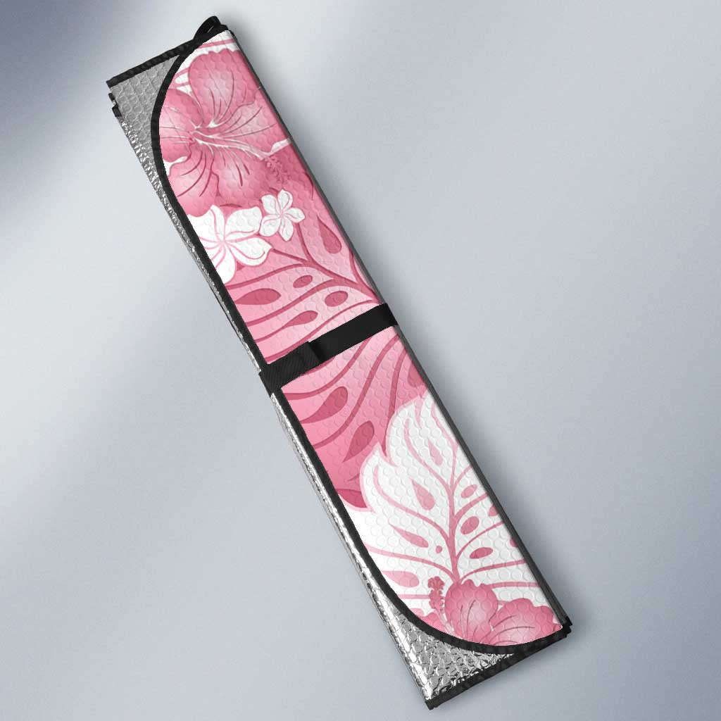 Pink Aloha Hawaii Auto Sun Shade Monstera Hibiscus Plumeria Seamless Vibes - Polynesian Pride