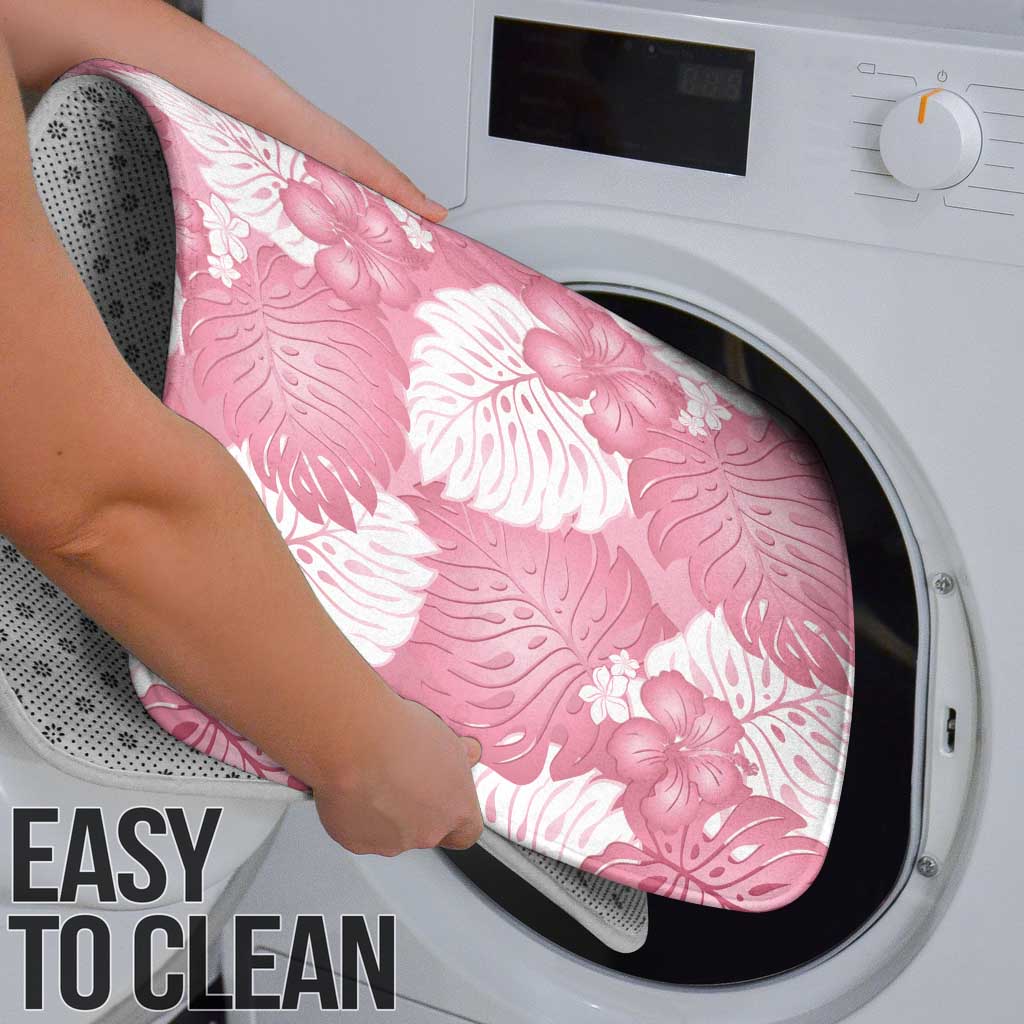 Pink Aloha Hawaii Bathroom Set Monstera Hibiscus Plumeria Seamless Vibes - Polynesian Pride