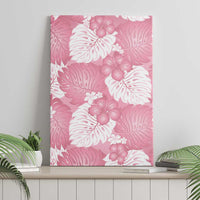 Pink Aloha Hawaii Canvas Wall Art Monstera Hibiscus Plumeria Seamless Vibes - Polynesian Pride