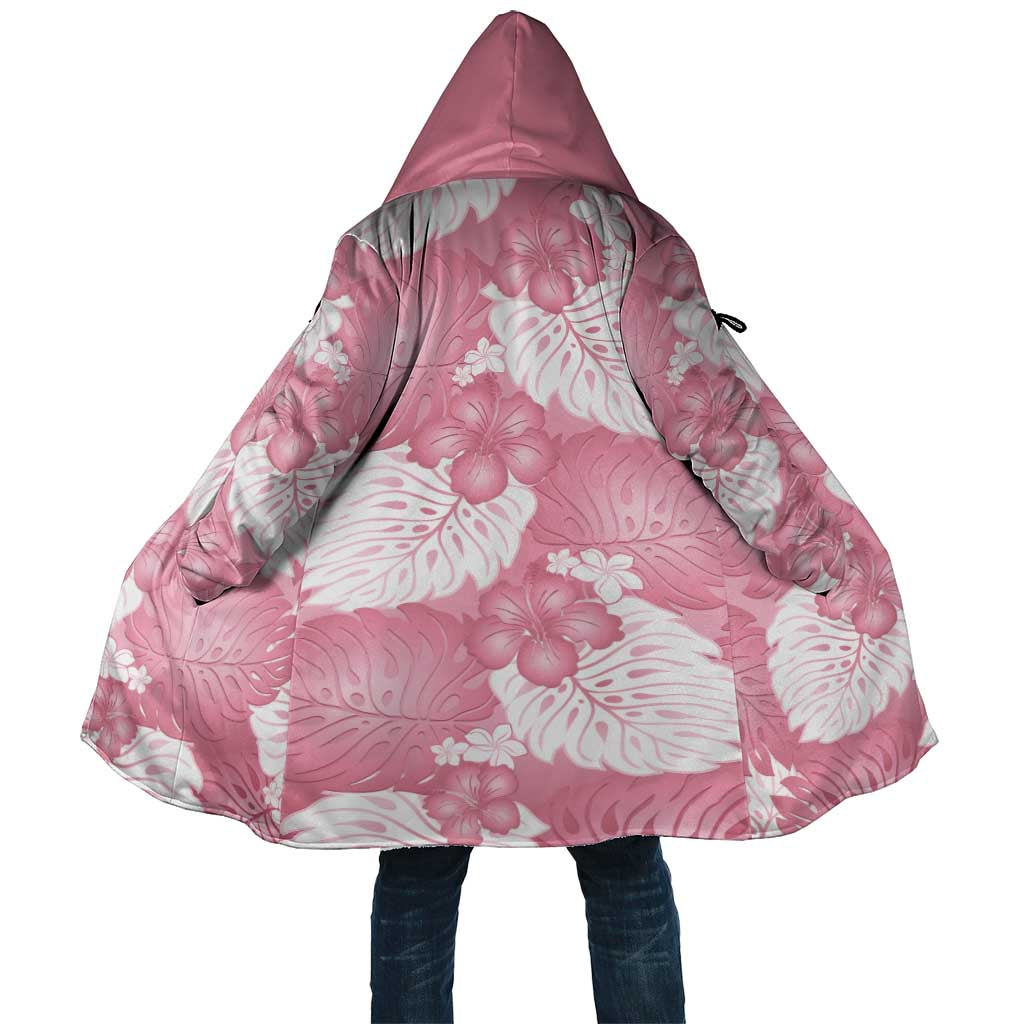 Pink Aloha Hawaii Cloak Monstera Hibiscus Plumeria Seamless Vibes - Polynesian Pride