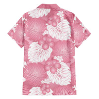 Pink Aloha Hawaii Family Matching Off The Shoulder Long Sleeve Dress and Hawaiian Shirt Monstera Hibiscus Plumeria Seamless Vibes - Polynesian Pride