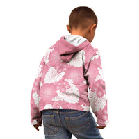 Pink Aloha Hawaii Kid Hoodie Monstera Hibiscus Plumeria Seamless Vibes - Polynesian Pride