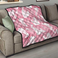 Pink Aloha Hawaii Quilt Monstera Hibiscus Plumeria Seamless Vibes - Polynesian Pride