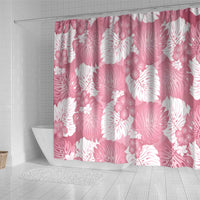 Pink Aloha Hawaii Shower Curtain Monstera Hibiscus Plumeria Seamless Vibes - Polynesian Pride