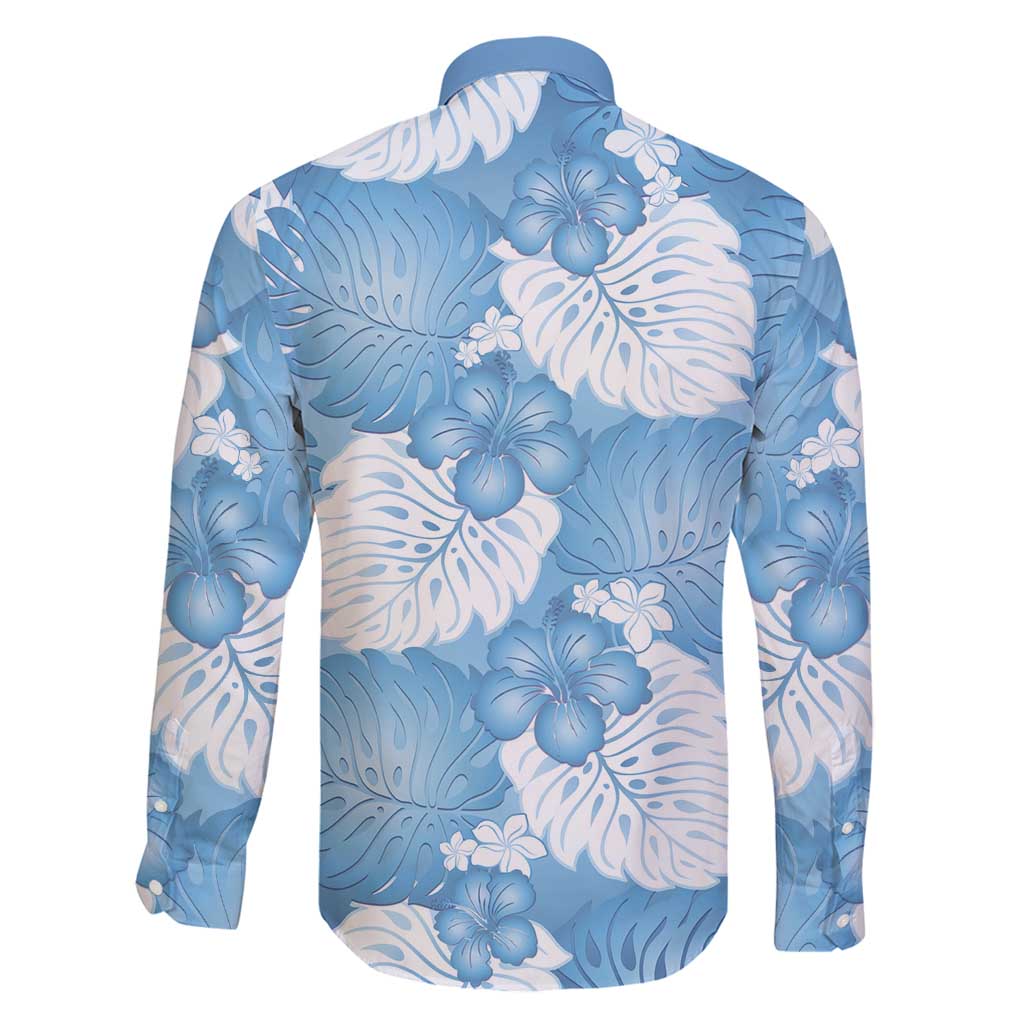 Blue Aloha Hawaii Family Matching Mermaid Dress and Hawaiian Shirt Monstera Hibiscus Plumeria Seamless Vibes - Polynesian Pride