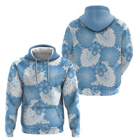 Blue Aloha Hawaii Zip Hoodie Monstera Hibiscus Plumeria Seamless Vibes - Polynesian Pride