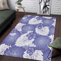 Purple Aloha Hawaii Area Rug Monstera Hibiscus Plumeria Seamless Vibes - Polynesian Pride