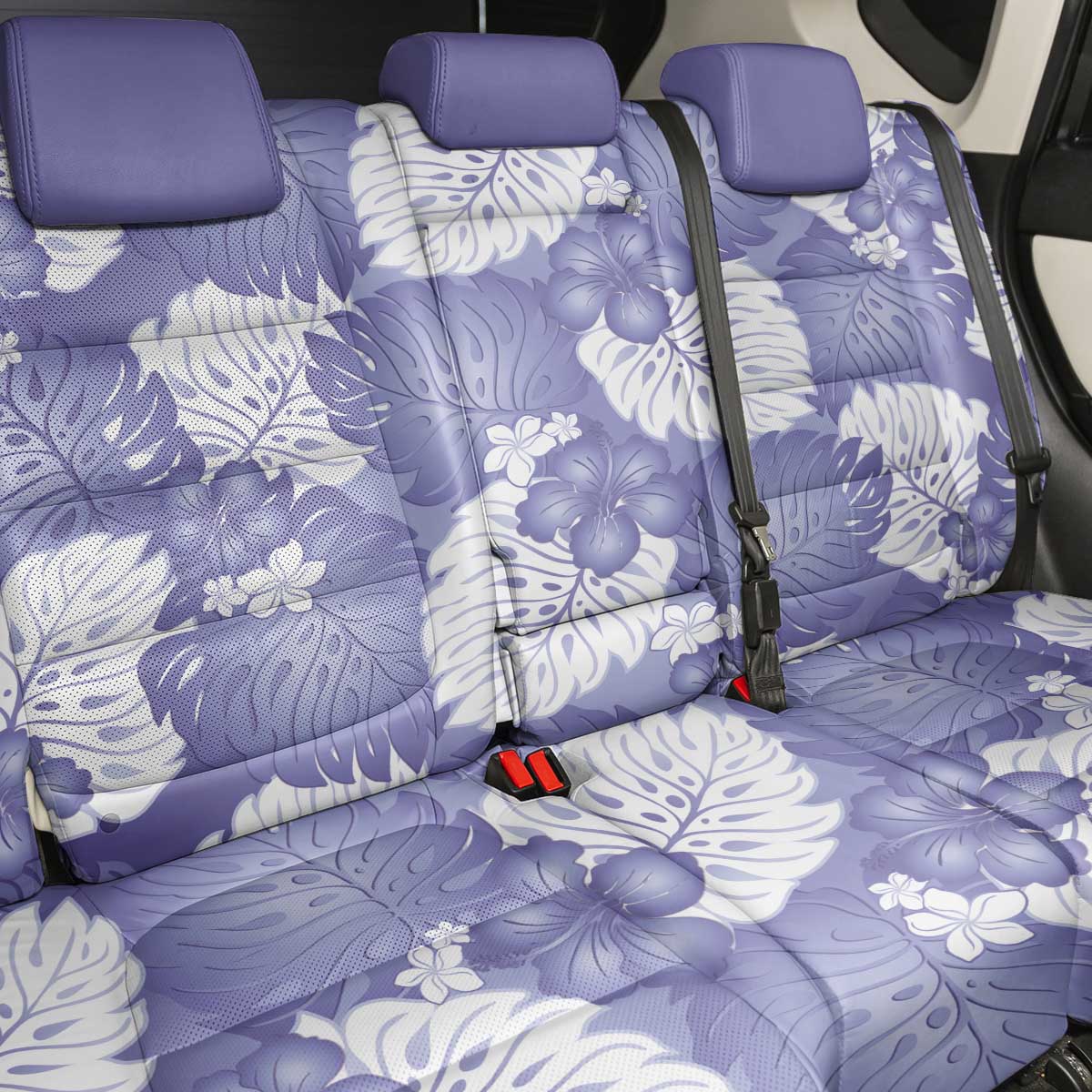 Purple Aloha Hawaii Back Car Seat Cover Monstera Hibiscus Plumeria Seamless Vibes LT14 - Polynesian Pride